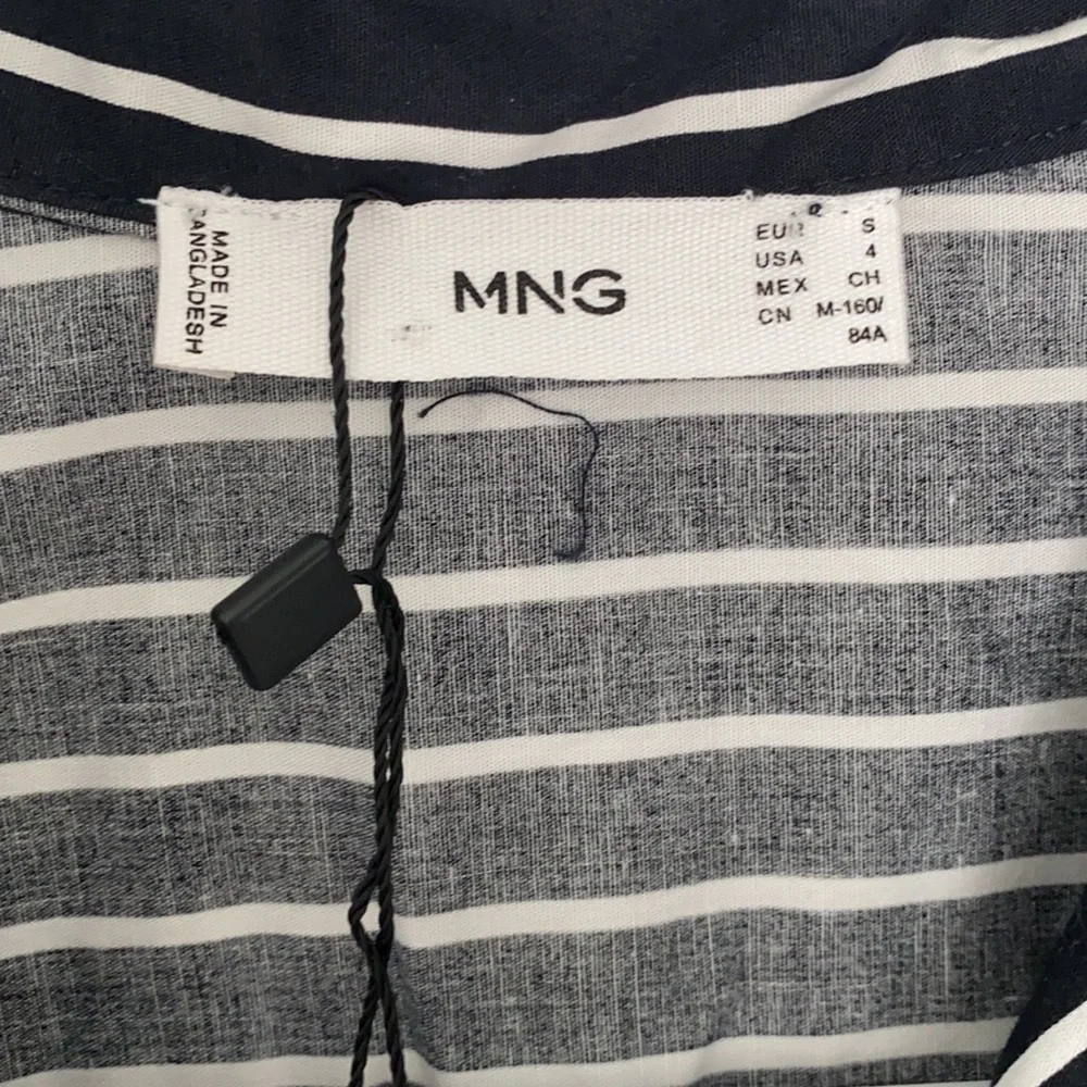 Mango Outlet Navy And White Midi Shirt Dress. - Picture 2 of 8
